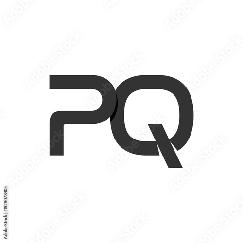 Letter PQ logo isolated on white background