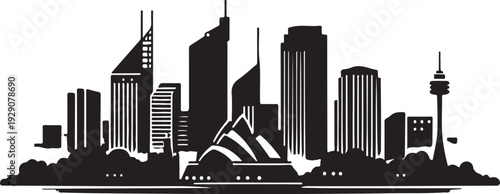 Sydney Skyline Silhouette Vector