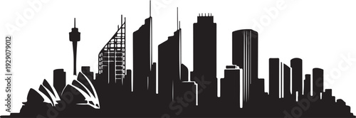 Sydney Skyline Silhouette Vector