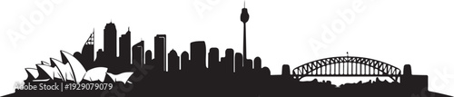 Sydney Skyline Silhouette Vector