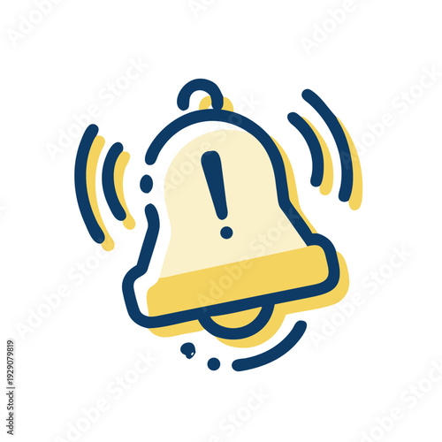 Glassmorphism notification bell alert icon with exclamation mark for urgent message and system reminder during Black Friday sales