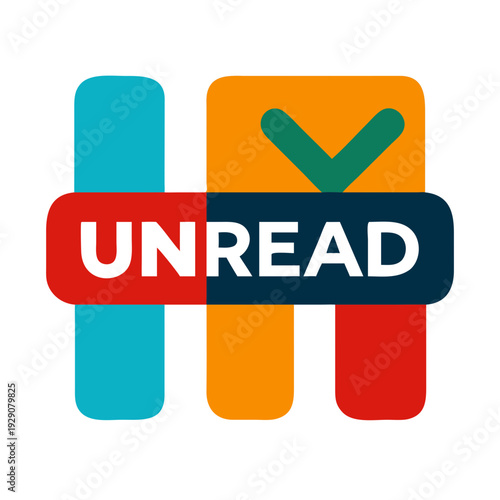 Unread message flag indicator icon with checkmark for inbox management and email organization during Cyber Monday event
