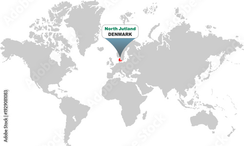 North Jutland map showing highlighted location in Europe.
