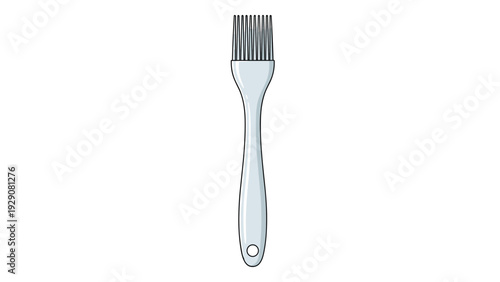 Single silicone pastry brush for baking and cooking tasks shown as a clean illustration isolated on a white background for culinary use.