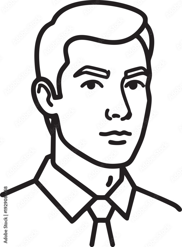 Obraz premium Minimalist portrait of a professional man in suit and tie