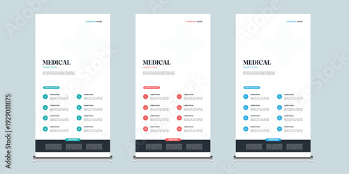 Modern Healthcare and medical center Corporate roll up banner design or pull up banner template and stand design, advertisement, flyer design, display.