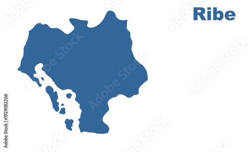 Ribe Denmark map showing highlighted location in Europe.