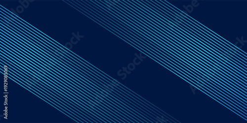 Dark blue abstract background with flowing horizontal neon lines and smooth wave motion, creating a futuristic and high tech visual for digital and corporate design.