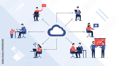 Cloud Computing Network Connecting Diverse People and Devices.