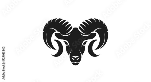 Majestic Ram Head Silhouette with Impressive Horns.