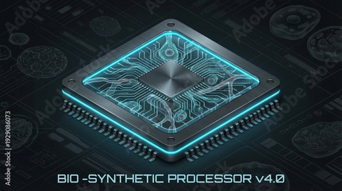 Wallpaper Mural Futuristic Bio-Engineered Microchip with Organic Veins and Glowing Circuits Torontodigital.ca