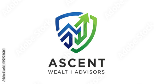 Ascent Wealth Advisors Shield Logo with Upward Arrows.
