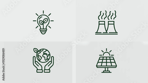 eco friendly icons for environment and energy concepts