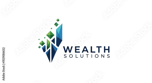 Wealth Solutions logo with abstract geometric shapes.