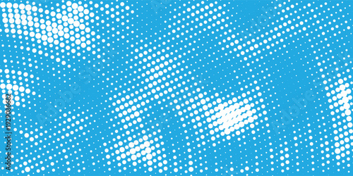 Modern Icy radial halftone background, frost crystal swirl effect, light blue and white gradient, seamless vector illustration. background design