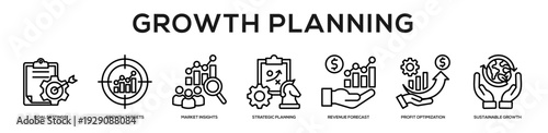 Growth Planning web banner icon illustration concept
