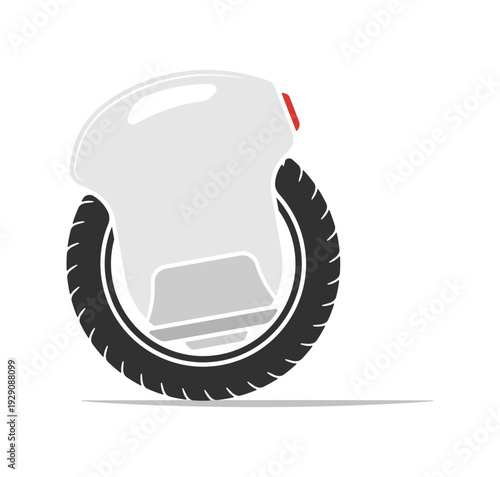 Grey electric unicycle in motion, without background
