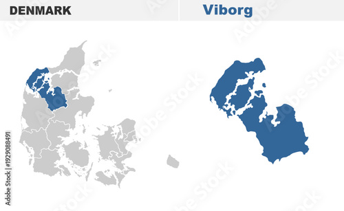 Viborg Denmark map showing highlighted location in Europe.