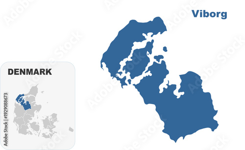 Viborg Denmark map showing highlighted location in Europe.