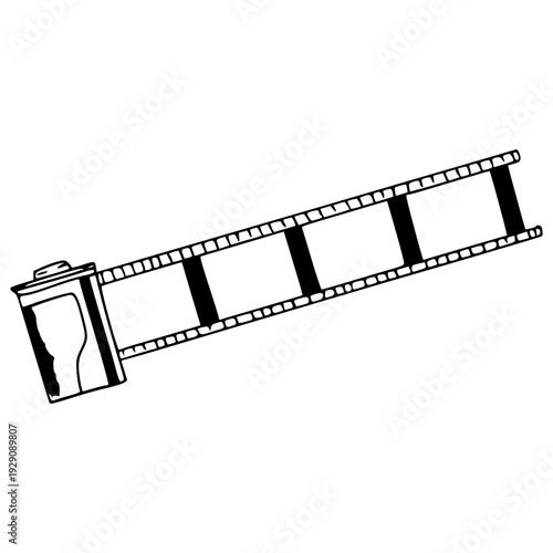 simple vector-style illustration of analog film roll with sprocket holes