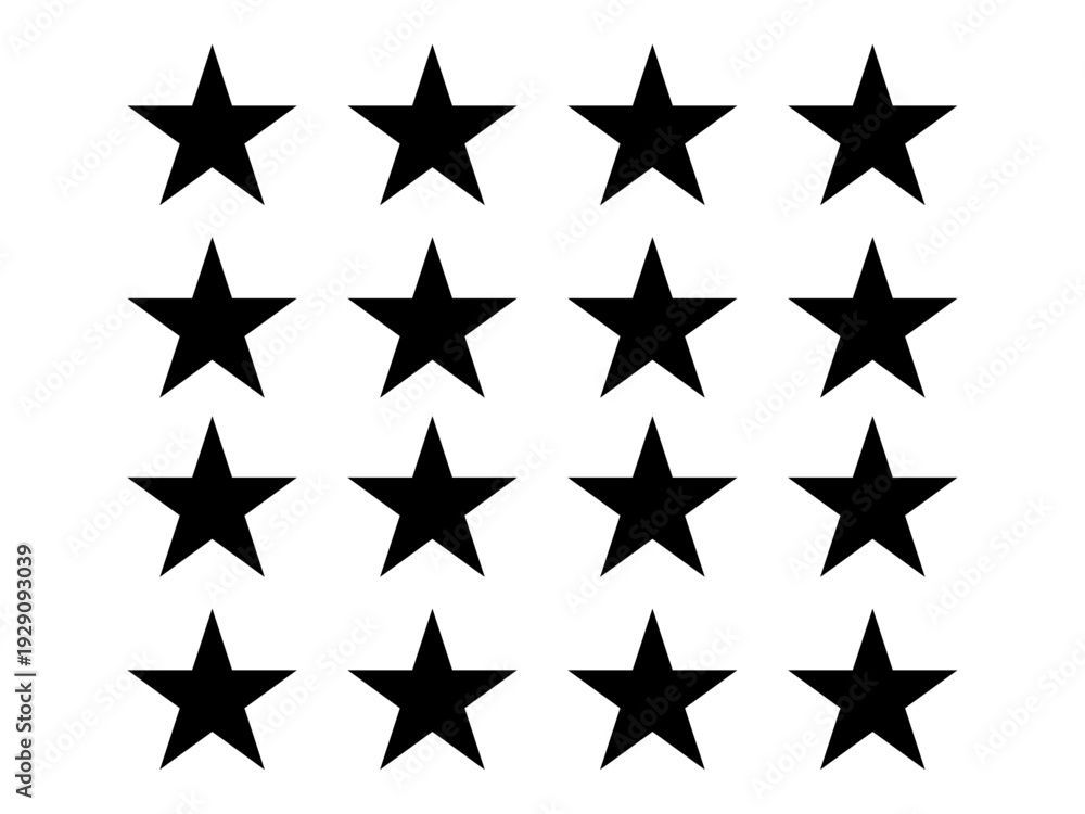 Obraz premium Abstract Black Star Shapes Seamless Pattern Minimal Monochrome Five Pointed Star Silhouette Background Texture, Repeating Geometric Decorative Vector Illustration Design for Wallpaper, Textile.
