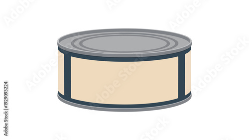 Simple of a tin can with gray lid metal can food packaging kitchen cooking