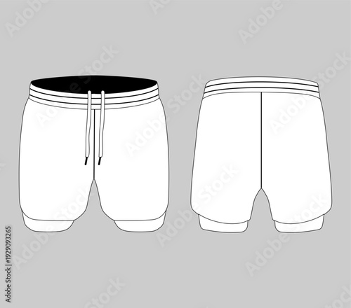 Editable vector MMA single and dual layer short mockups