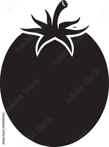 Minimalist Tomato Silhouettes with Star Shaped Calyx for Organic Food Branding