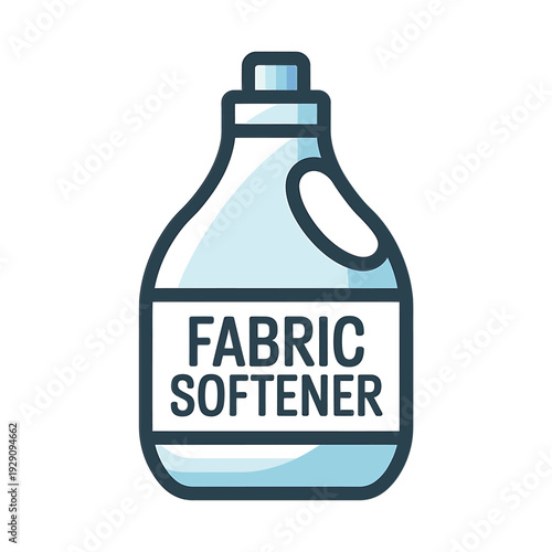 Illustration of a bottle of fabric softener with a label