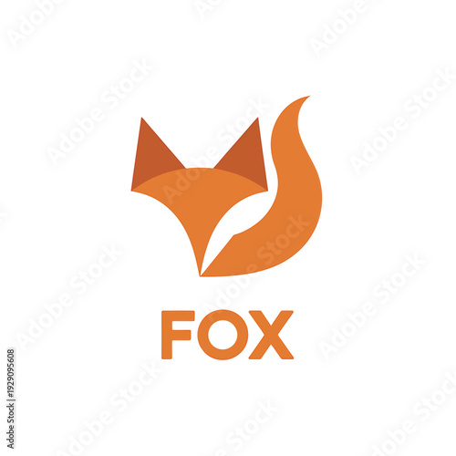 Stylized orange fox logo with the word fox displayed below it