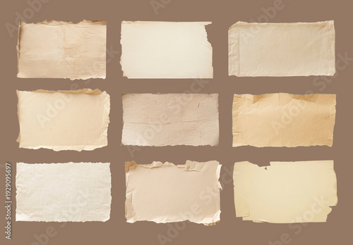 Vintage Torn Paper Textures Collection Design Set