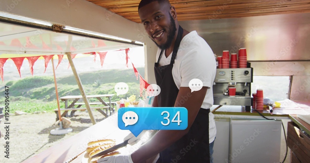 Obraz premium Standing small white church with brown triangular roof in southeast map corner near pond, road