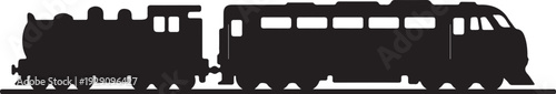 Train Locomotive Silhouette Vector