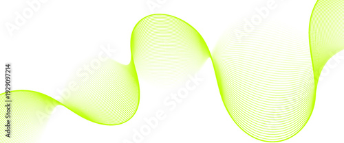 Abstract wave element for design. Digital frequency track equalizer. Stylized line art background. Vector illustration. Wave with lines created using blend tool. Curved wavy line. green lines.