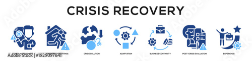 Glyphcolor - Crisis Recovery web banner icon vector illustration concept
