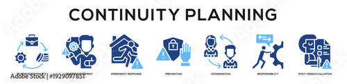 Glyphcolor - Continuity Planning web banner icon vector illustration concept