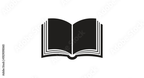 A striking black silhouette depicts an open book symbolizing knowledge learning and storytelling a classic silhouette high quality professional