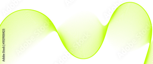 Abstract wave element for design. Digital frequency track equalizer. Stylized line art background. Vector illustration. Wave with lines created using blend tool. Curved wavy line. green lines.