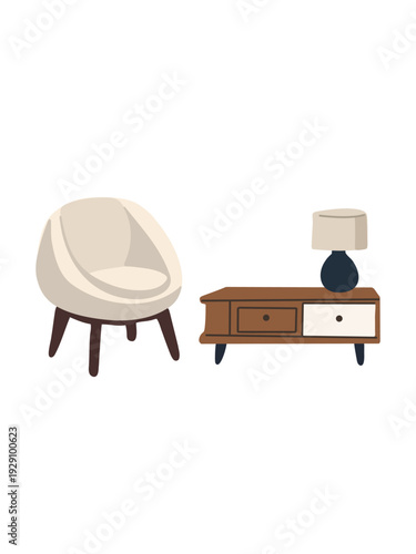 cozy corner with armchair and small nightstand for living room setup
