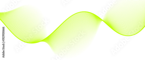 Abstract wave element for design. Digital frequency track equalizer. Stylized line art background. Vector illustration. Wave with lines created using blend tool. Curved wavy line. green lines.