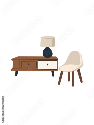 comfortable living room corner with armchair and compact side table setup