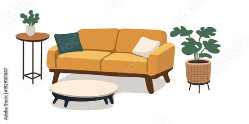 scandinavian style living room furniture arrangement with minimalist decor elements