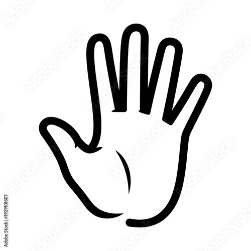 Hand gesture stop refusal palm outward black outline