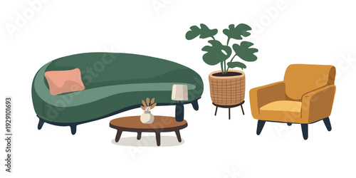 modern living room furniture arrangement with sofa and armchairs layout