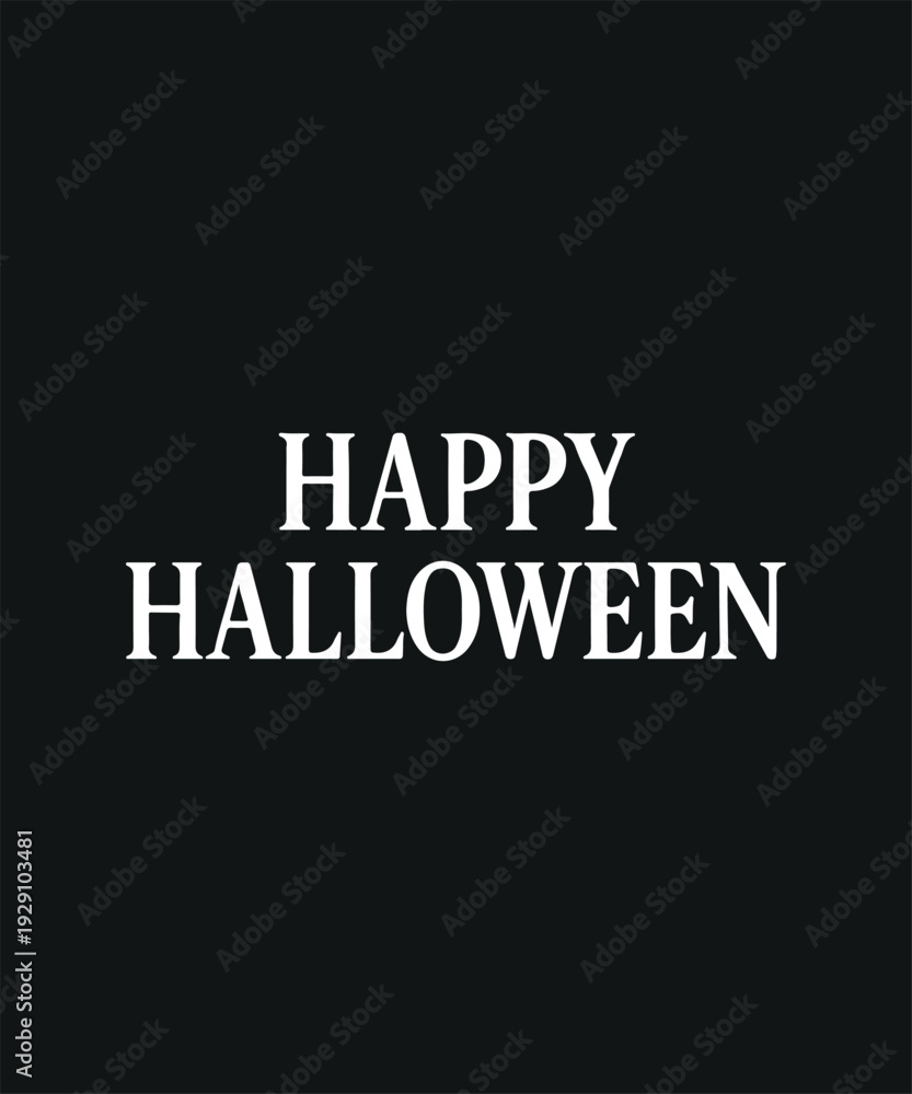 Obraz premium Happy Halloween Text on Black Background Simple Greeting for Autumn Holiday 