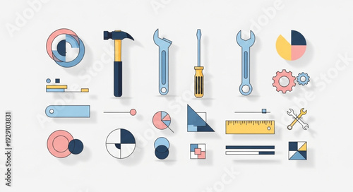 Collection of various tools and instruments for construction and repair work.