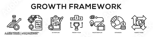Growth Framework web banner icon illustration concept