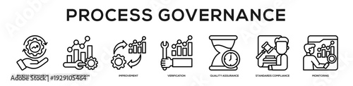 Process Governance web banner icon illustration concept