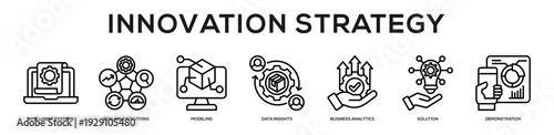 Innovation Strategy web banner icon illustration concept