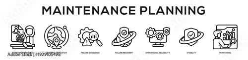 Maintenance Planning web banner icon illustration concept